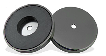 Top and bottom of magnet in case
